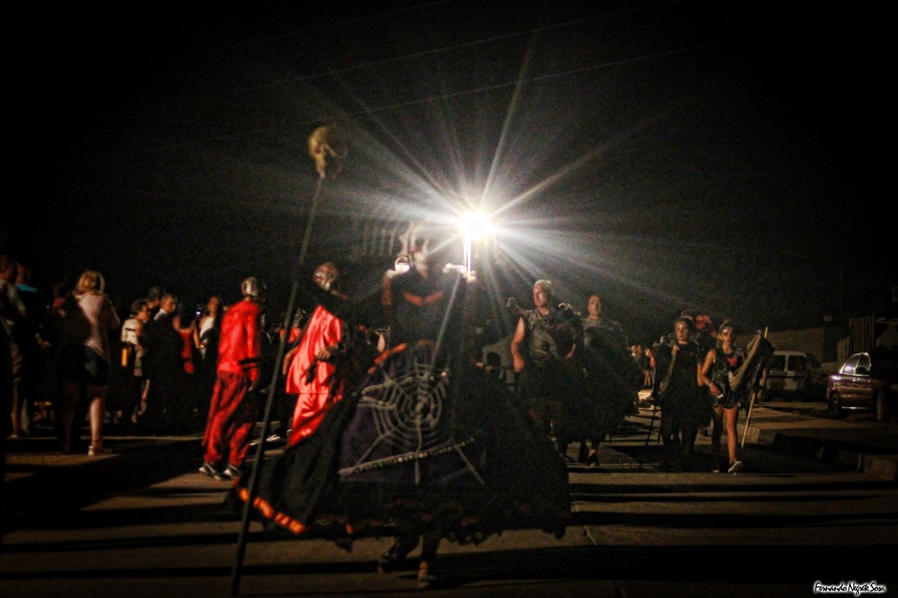 Imágenes del espectáculo de la Fuga de la Diabla celebrado en Valverde de Leganés (17-08-2019)