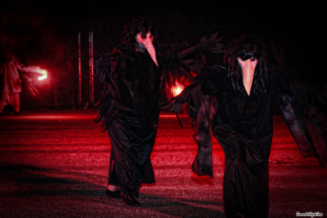 Imágenes del espectáculo de la Fuga de la Diabla celebrado en Valverde de Leganés (17-08-2019)
