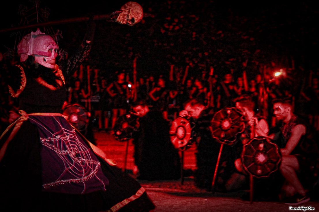 Imágenes del espectáculo de la Fuga de la Diabla celebrado en Valverde de Leganés (17-08-2019)