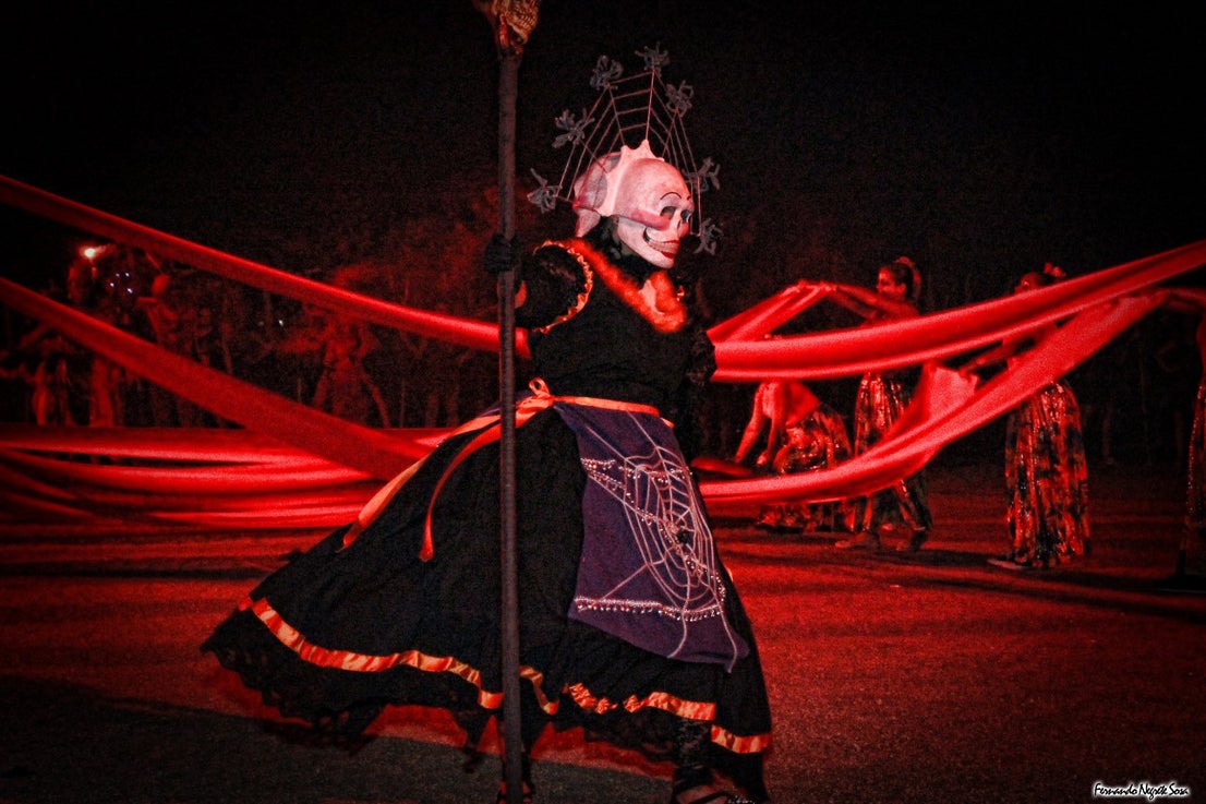 Imágenes del espectáculo de la Fuga de la Diabla celebrado en Valverde de Leganés (17-08-2019)