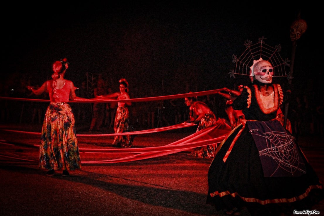 Imágenes del espectáculo de la Fuga de la Diabla celebrado en Valverde de Leganés (17-08-2019)
