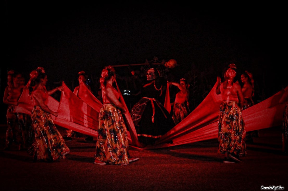 Imágenes del espectáculo de la Fuga de la Diabla celebrado en Valverde de Leganés (17-08-2019)