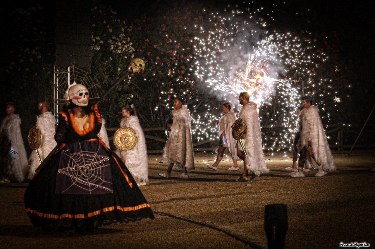 Imágenes del espectáculo de la Fuga de la Diabla celebrado en Valverde de Leganés (17-08-2019)