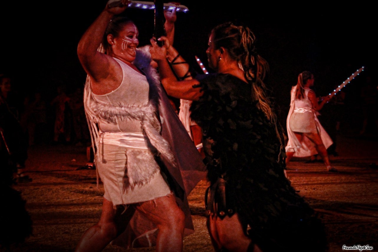 Imágenes del espectáculo de la Fuga de la Diabla celebrado en Valverde de Leganés (17-08-2019)