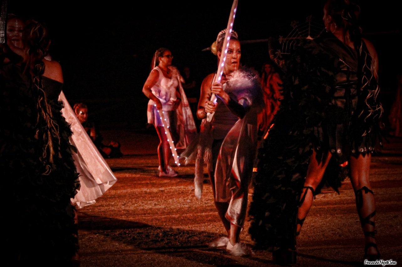 Imágenes del espectáculo de la Fuga de la Diabla celebrado en Valverde de Leganés (17-08-2019)