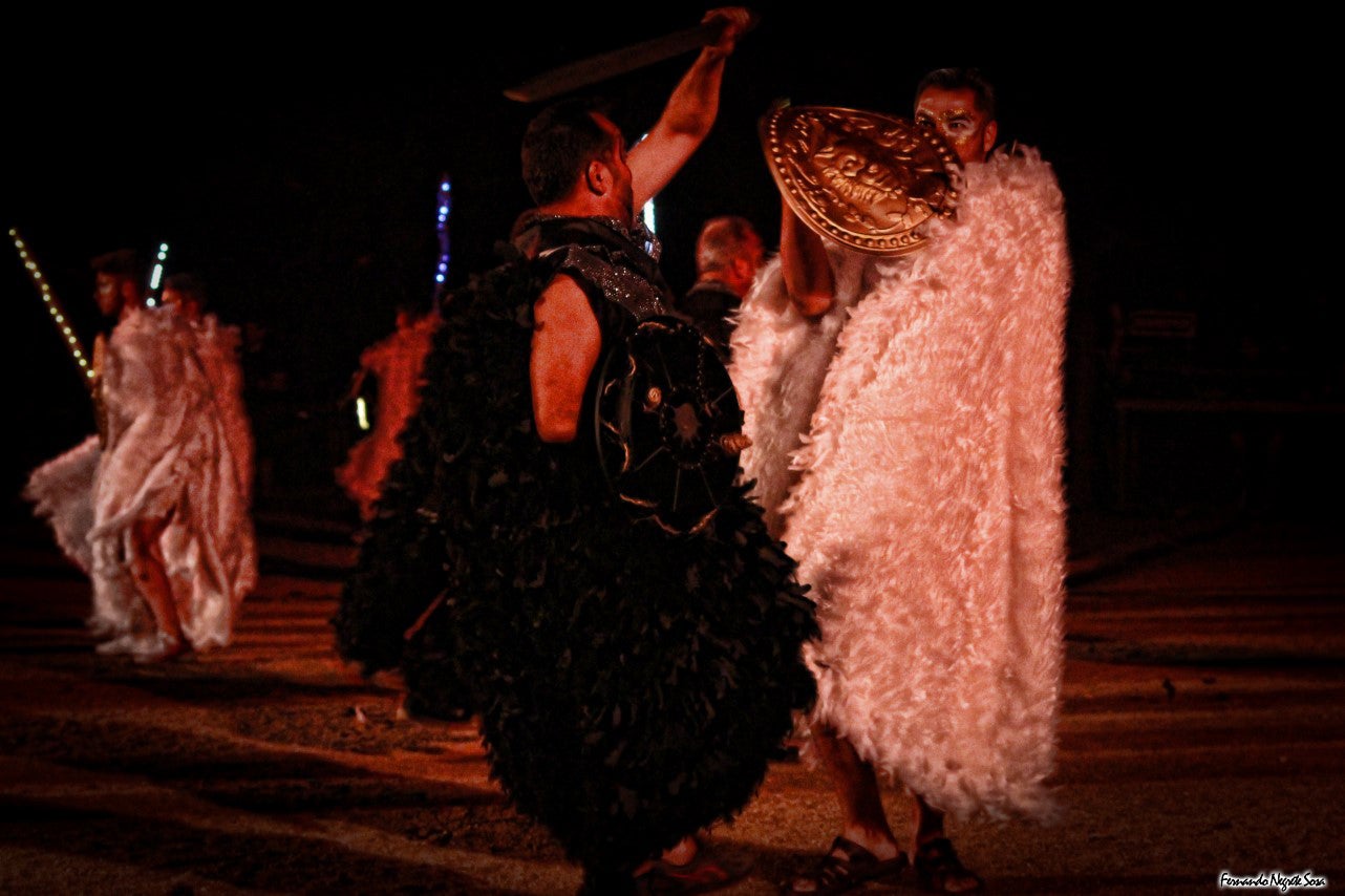 Imágenes del espectáculo de la Fuga de la Diabla celebrado en Valverde de Leganés (17-08-2019)
