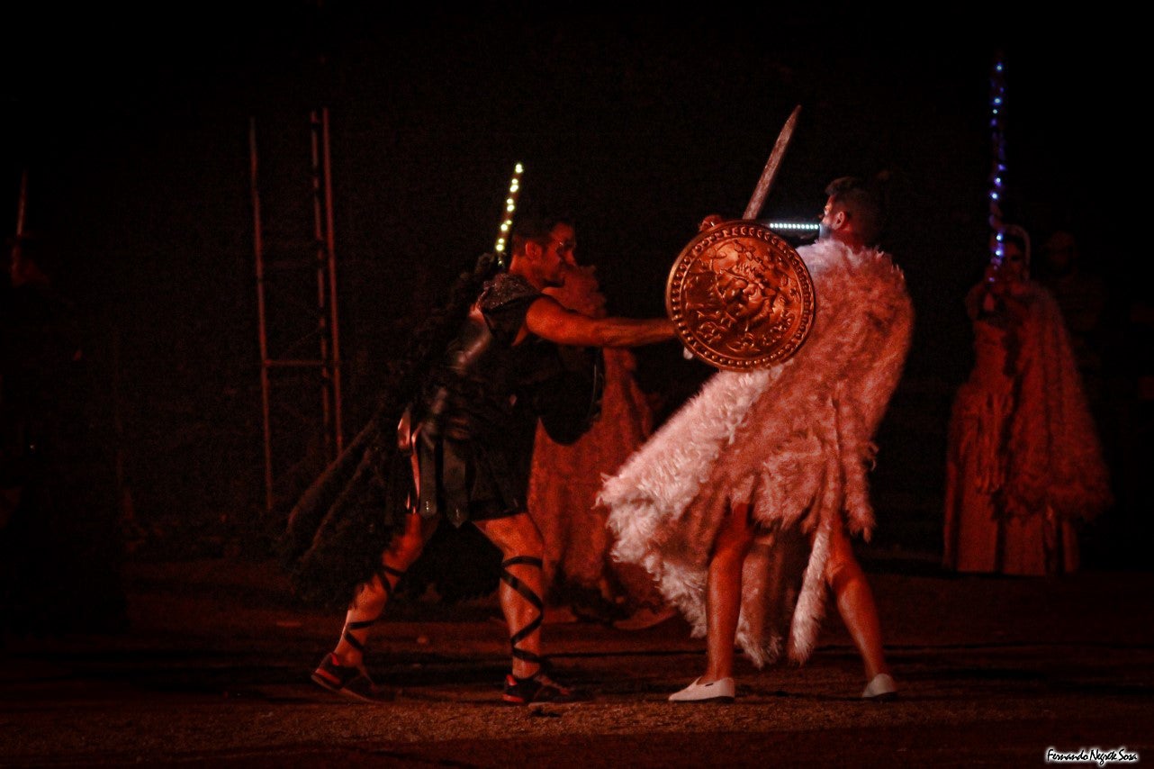 Imágenes del espectáculo de la Fuga de la Diabla celebrado en Valverde de Leganés (17-08-2019)