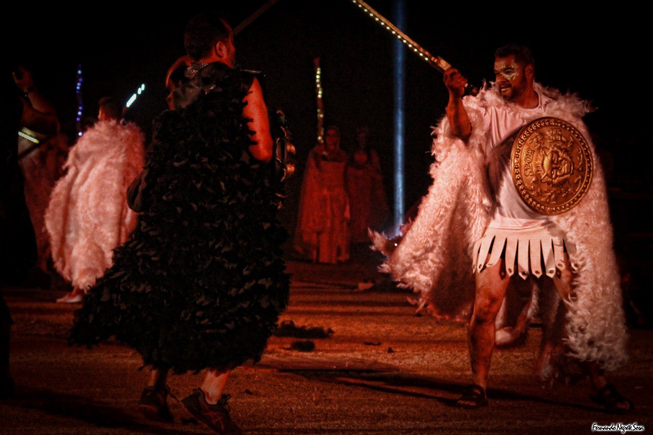 Imágenes del espectáculo de la Fuga de la Diabla celebrado en Valverde de Leganés (17-08-2019)
