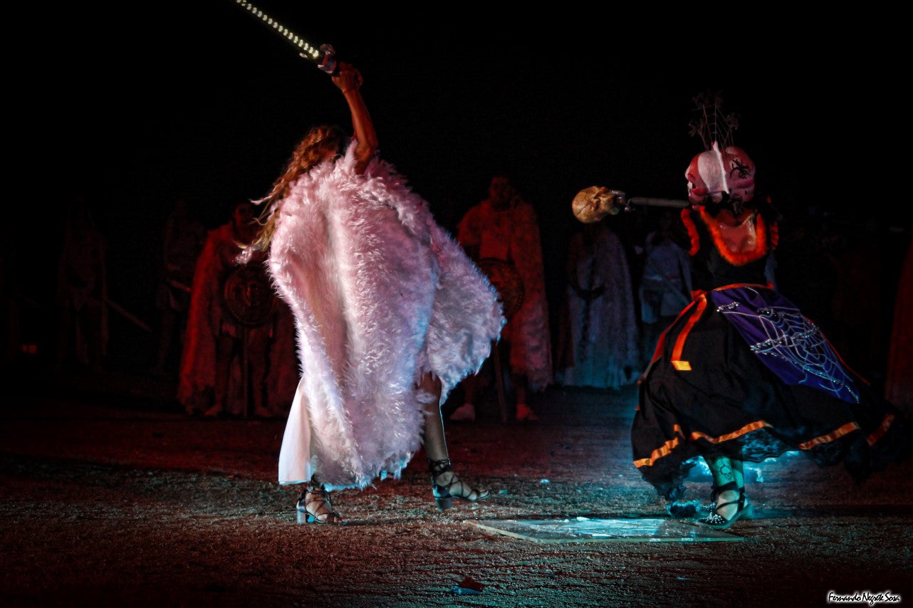 Imágenes del espectáculo de la Fuga de la Diabla celebrado en Valverde de Leganés (17-08-2019)