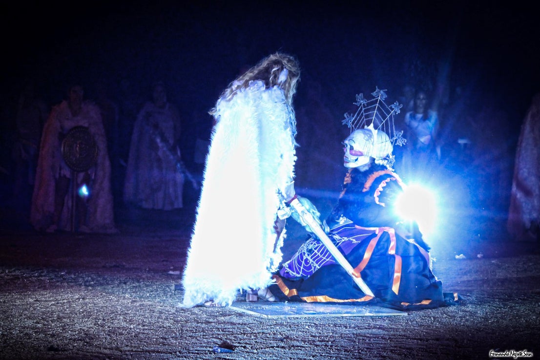 Imágenes del espectáculo de la Fuga de la Diabla celebrado en Valverde de Leganés (17-08-2019)
