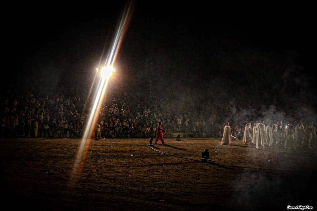 Imágenes del espectáculo de la Fuga de la Diabla celebrado en Valverde de Leganés (17-08-2019)