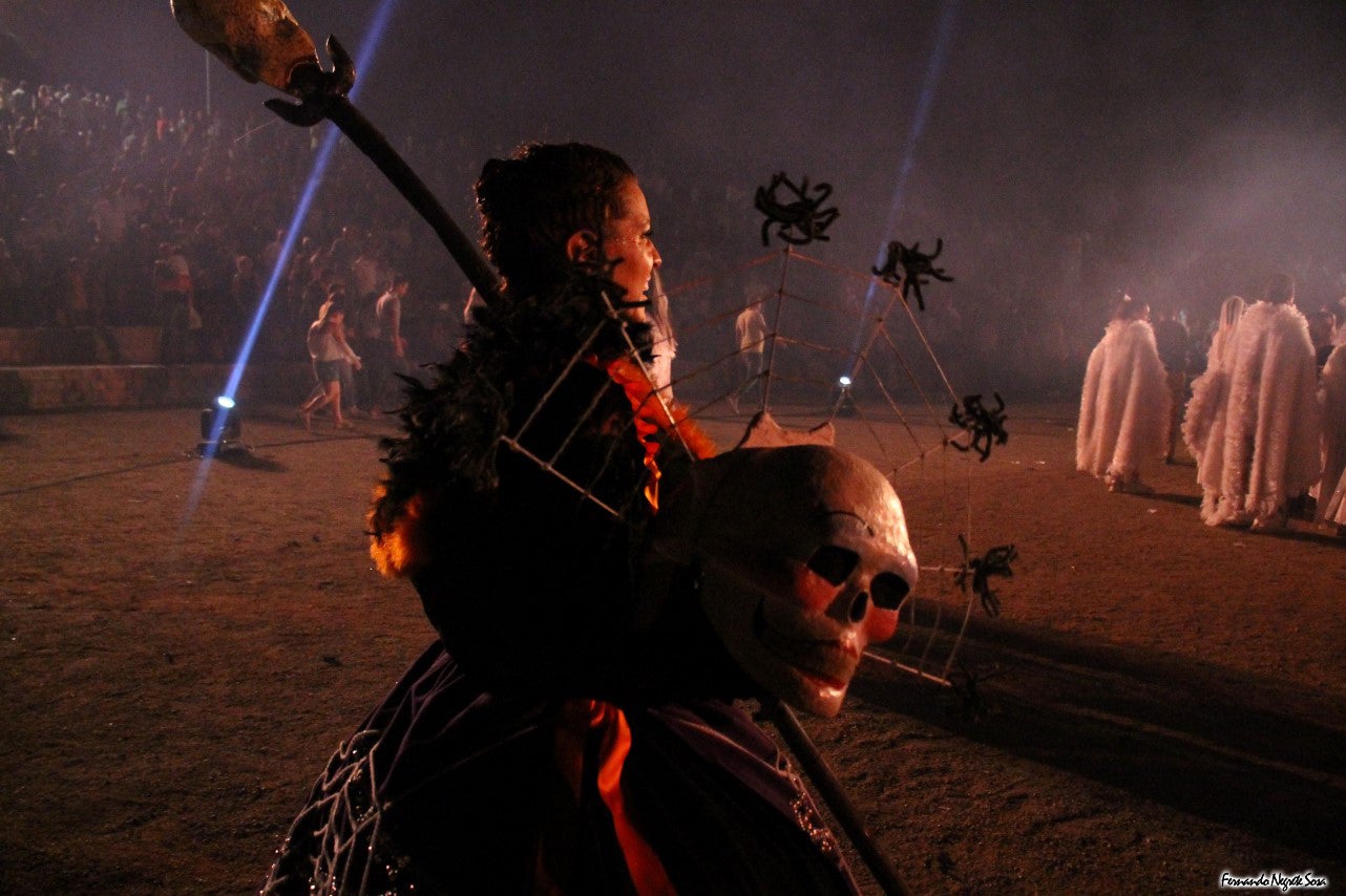 Imágenes del espectáculo de la Fuga de la Diabla celebrado en Valverde de Leganés (17-08-2019)