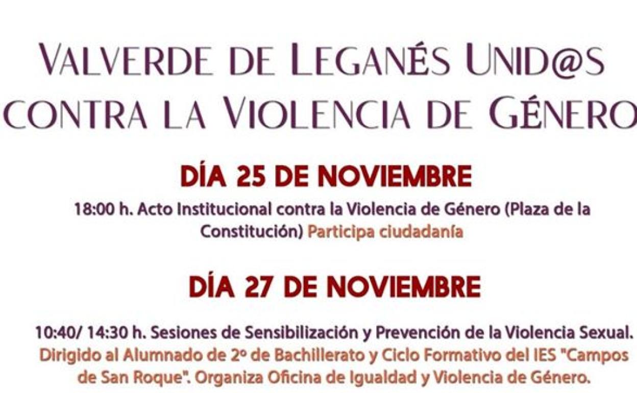 Programación de la semana contra la Violencia de Género