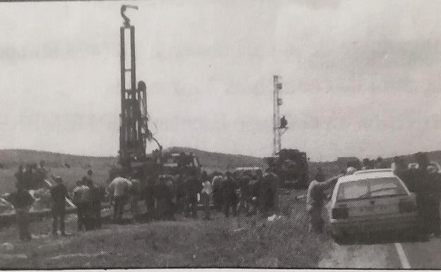 Sondeo para el nuevo pozo en la carretera de Táliga