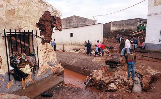 Daños ocasionados por la riada en Valverde de Leganés