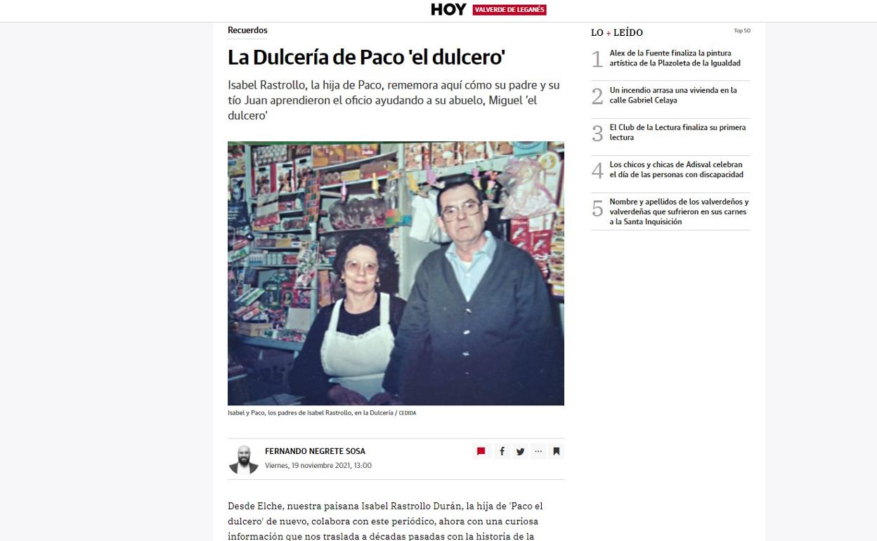 Información que ha recibido más visitas durante noviembre