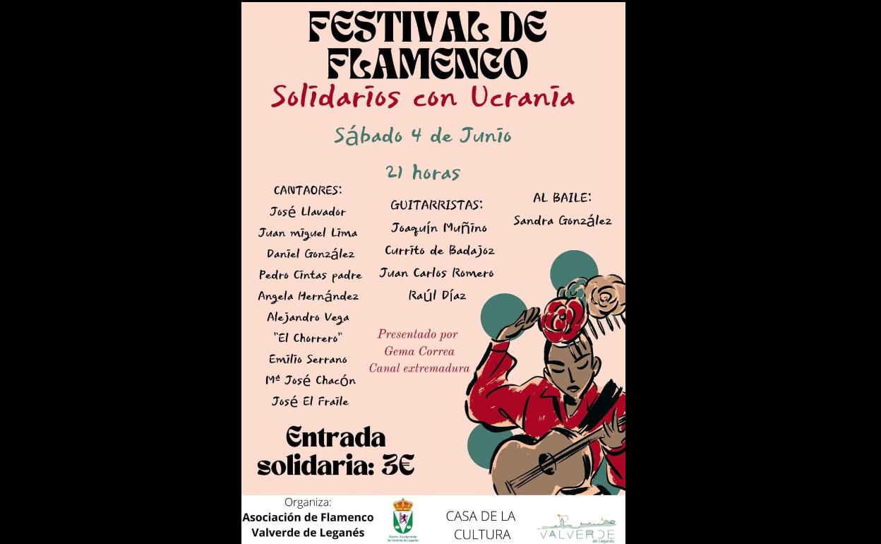 Cartel del Festival de Flamenco del 4 de junio en Valverde de Leganés