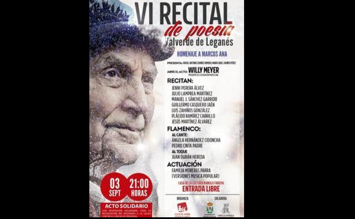 Poesías: A las 21.00 horas, VI Recital de Poesías en honor a Marcos Ana