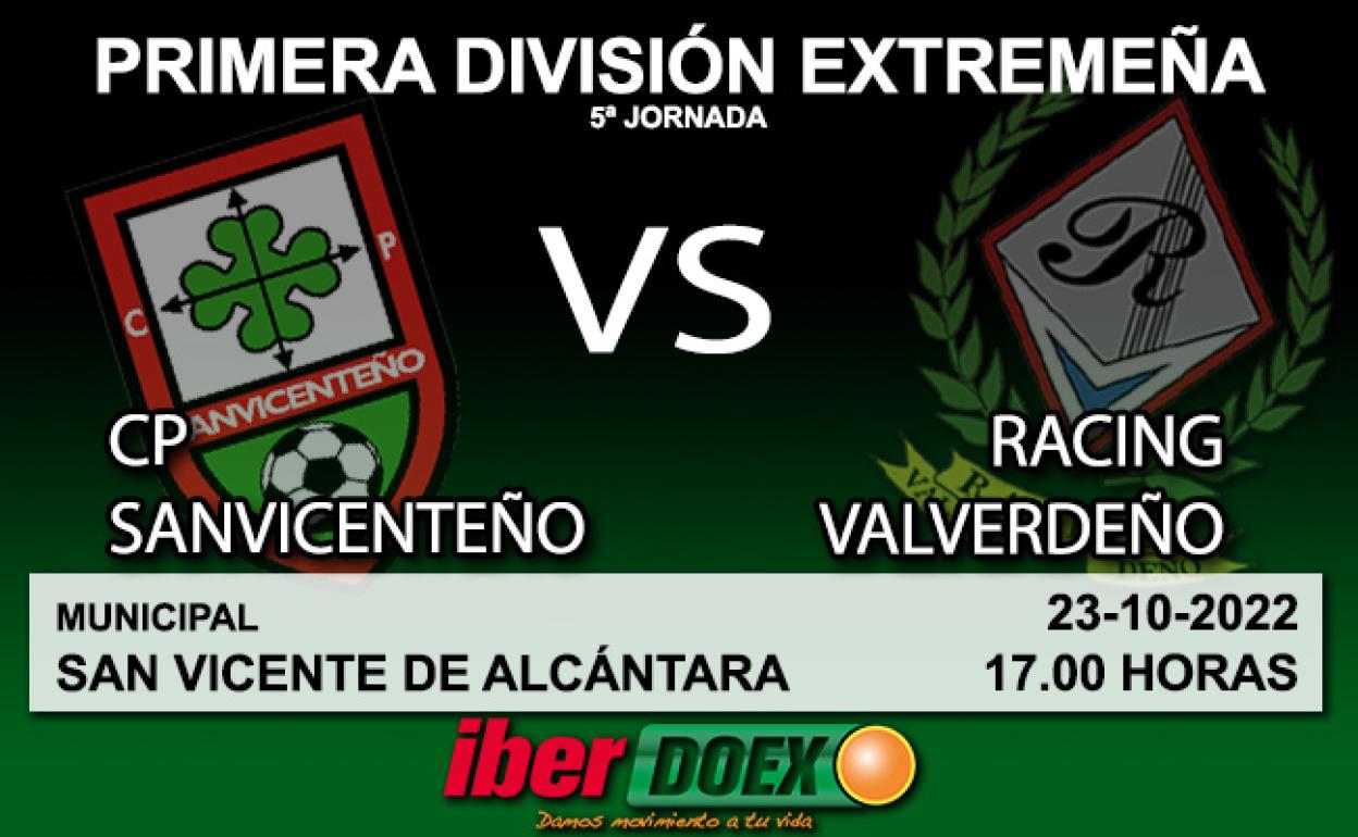 Primera División Extremeña: El Racing Valverdeño visita al penúltimo clasificado, el Sanvicenteño