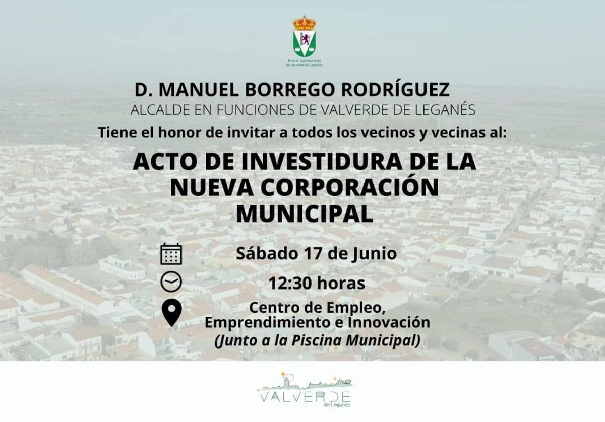 El acto de investidura de la nueva corporación se celebra este sábado