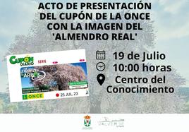 Este miércoles presentan el cupón con la imagen del Almendro Real