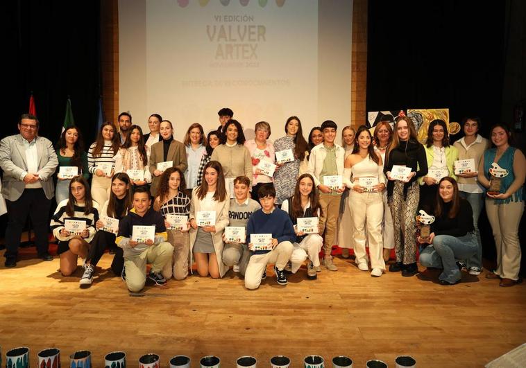 Todos los premiados durante la inauguración oficial del VI ValverArtex