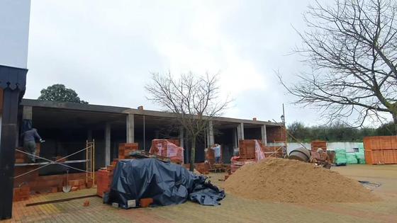 Reanudan las obras de ampliación del gimnasio