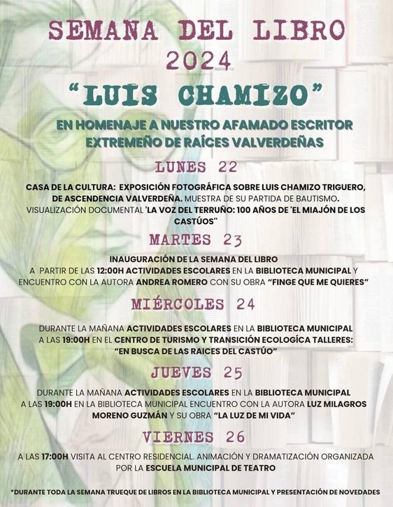 La localidad homenajeará a Luis Chamizo en la Semana del Libro