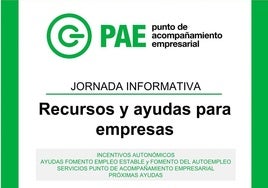Esta tarde es la jornada informativa para empresarios y emprendedores locales
