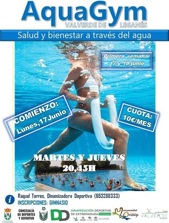 Este lunes comienzan las clases de Aquagym