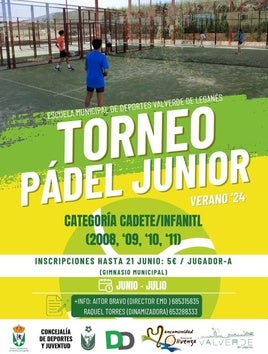 Inscripciones abiertas para el torneo junior de pádel