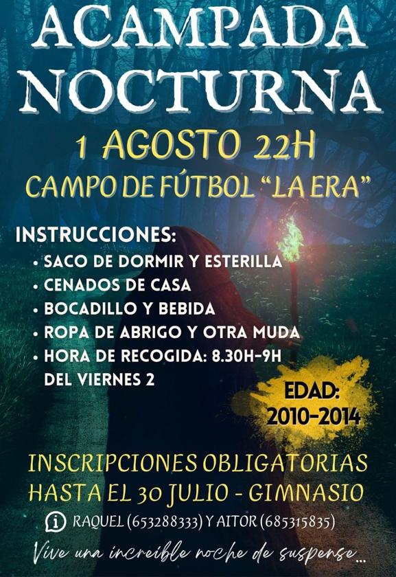 Último día para apuntarse a la acampada nocturna