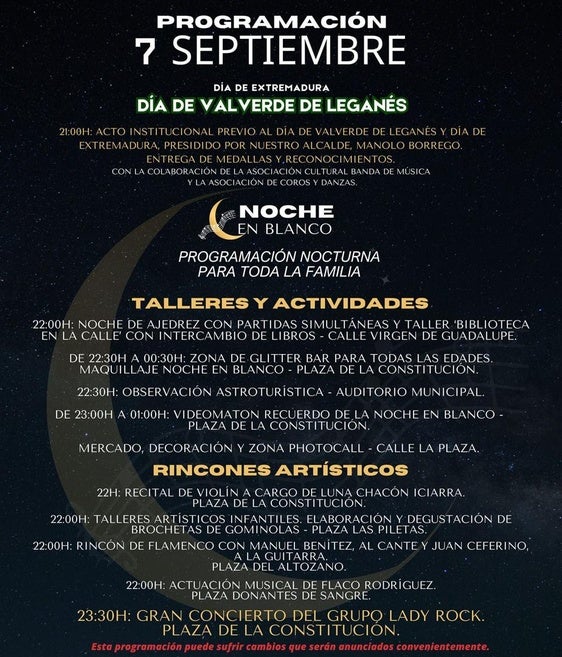 Programa para la tercera edición de la Noche en Blanco