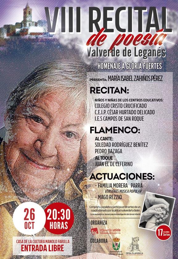 La octava edición del Recital de Poesía será el 26 de octubre