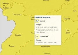 Alerta amarilla por lluvias y tormentas para este sábado