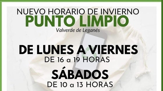 Entra en vigor el horario de invierno del punto limpio