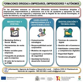 Próximamente saldrán diversos cursos formativos para autónomos, emprendedores y empresarios