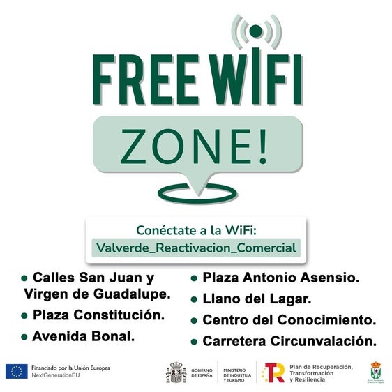 Ya hay disponible varias zonas WiFi gratis en la localidad