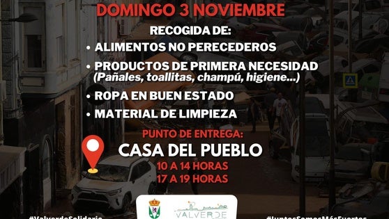 Recogida de alimentos, ropa y productos de necesidad