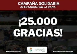 Los valverdeños donan 25.000 euros a los afectados por la Dana