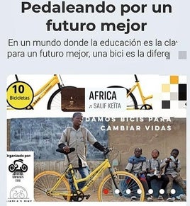 El club ciclista Diabla's Bike participa en el proyecto 'Bicicletas por la educación'