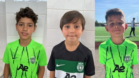 Tres pequeños entrenan con la Academia del Sporting de Portugal