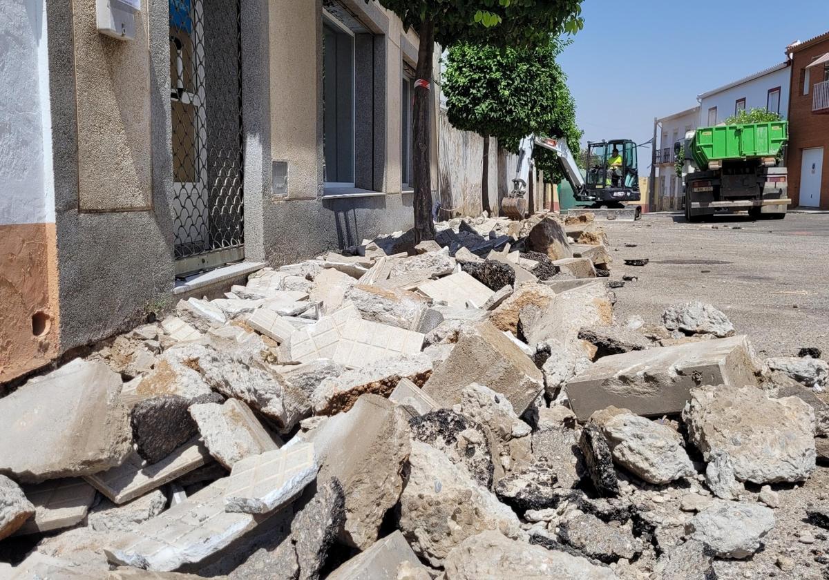 Obras en dicha vía