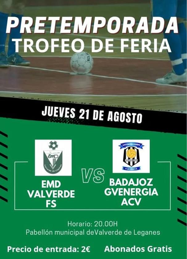 El Trofeo de Feria de Fútbol Sala será el jueves 21 de agosto
