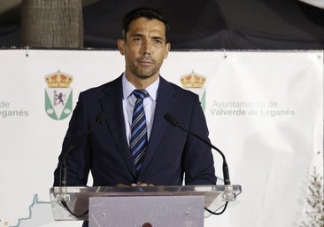 Manuel Borrego durante la celebración del Día de Valverde de Leganés y Día de Extremadura