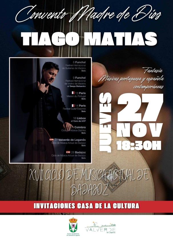 El tiorbista portugués Tiago Matias actúa esta tarde en el Convento Madre de Dios