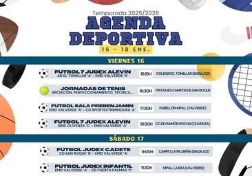Agenda deportiva del fin de semana en Valverde de Leganés