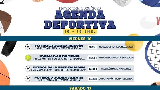 Agenda deportiva del fin de semana en Valverde de Leganés