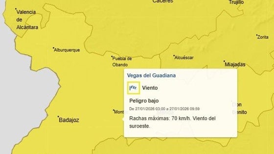 Activada la alerta amarilla por viento para este martes y miércoles