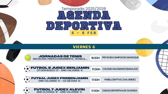 Agenda deportiva del fin de semana